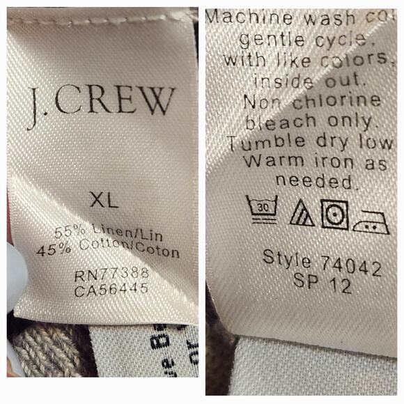 J. Crew Men's Linen Cotton Blend Striped, Crewneck Sweater, size XL - Picture 9 of 9